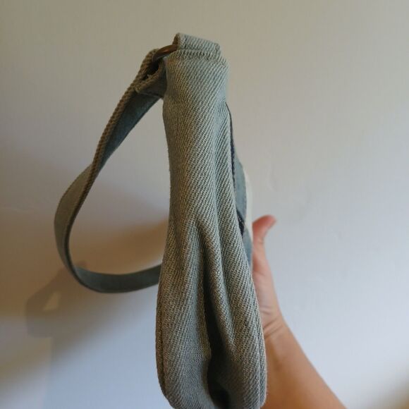 Y2K American Eagle Patchwork Blue Denim Shoulder Bag Jean Purse 5.5"x10" - Picture 5 of 11